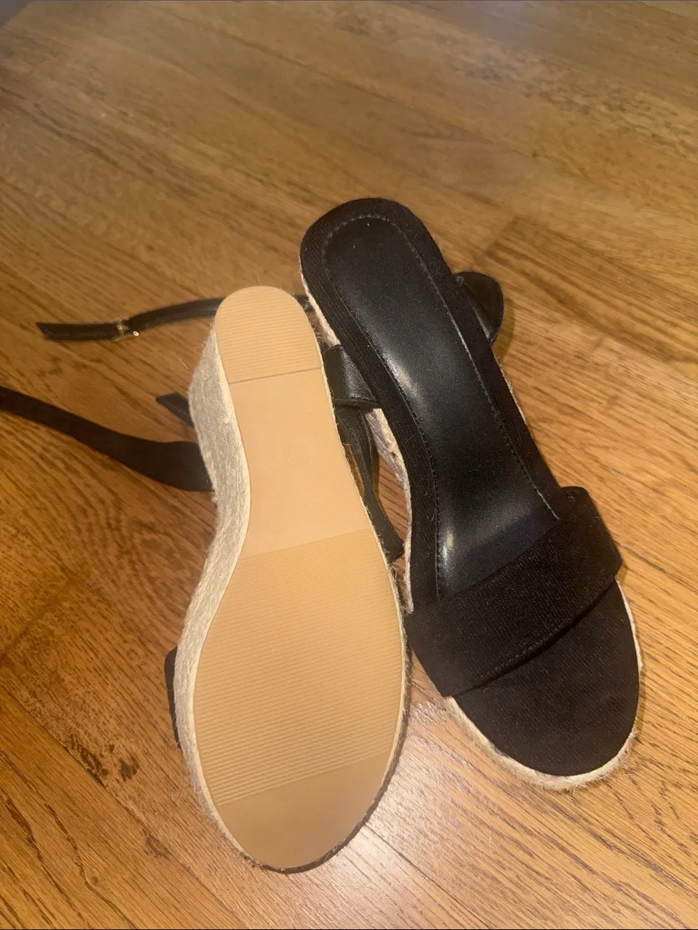 Black Espadrille Wedge Sandals - Women